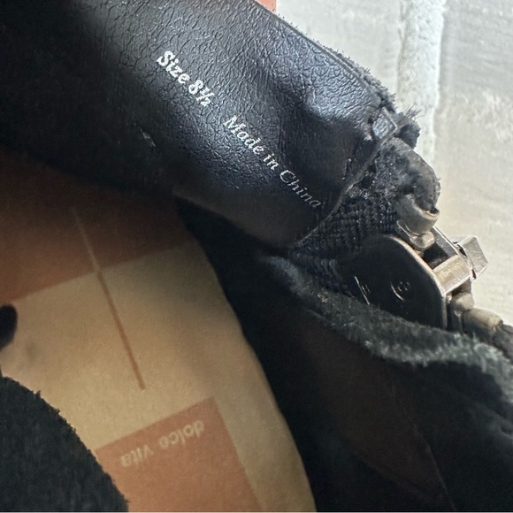 Dolce Black Suede Vita Dual Zipper‎ Booties Size 8.5 - Picture 5 of 6